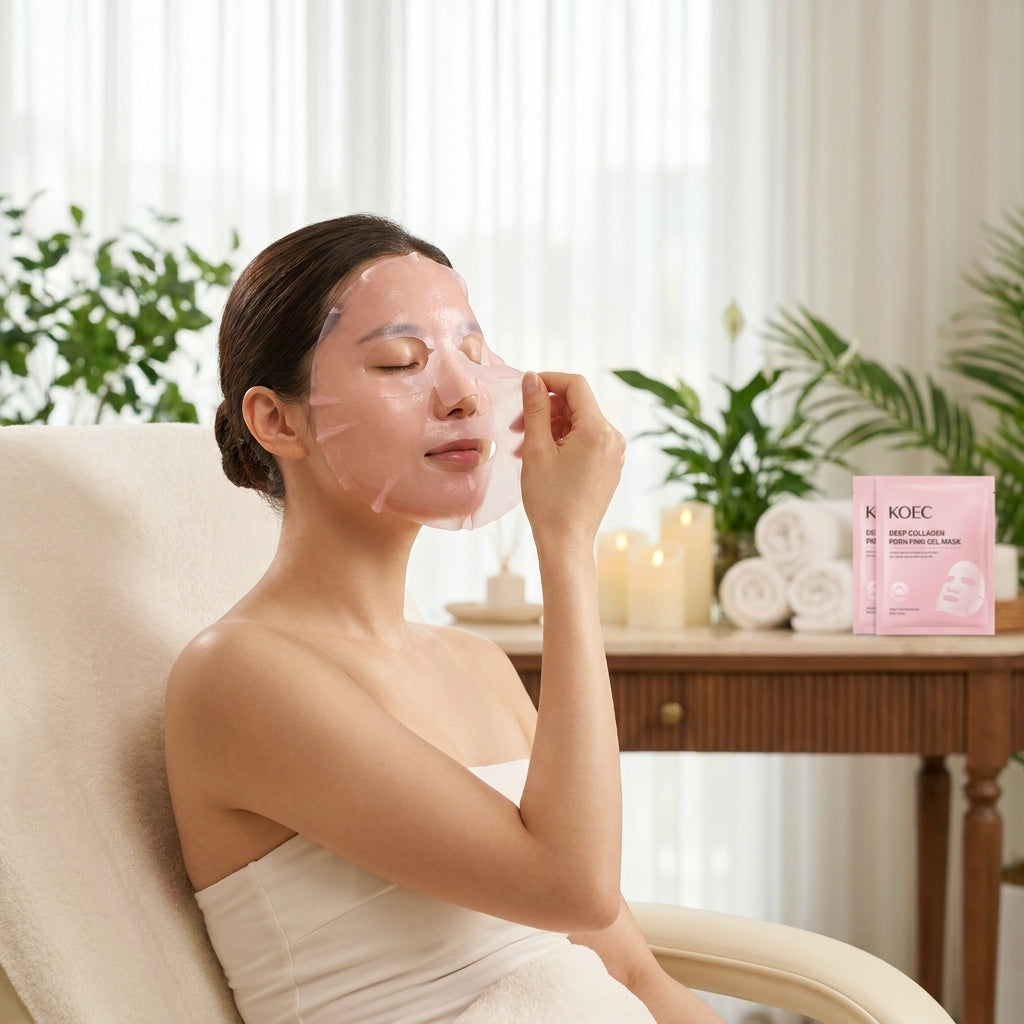 4 Sheets/Box Pdrn Pink Collagen Gel Mask Sheet Hydrolyzed Collagen Overnight Sheet Mask Enhance Elasticity Hydration Mask