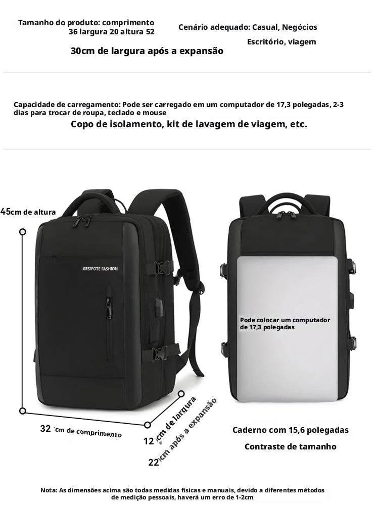 Unisex backpack (large capacity, combination lock, water resistant)