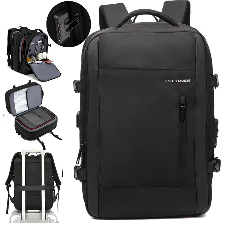 Unisex backpack (large capacity, combination lock, water resistant)