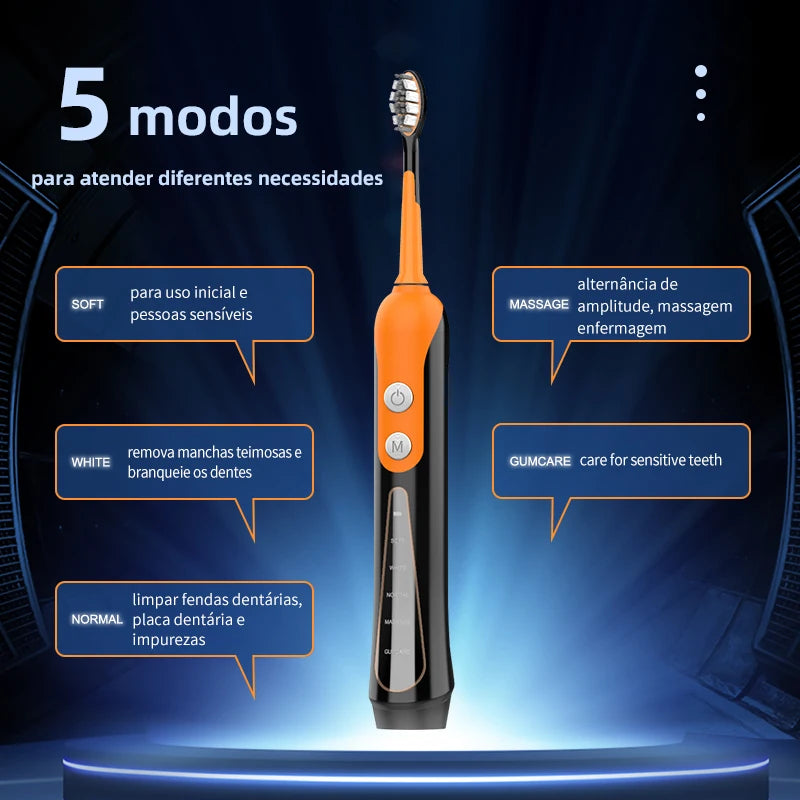 SUBORT S9 Sonic Electric Toothbrush Cordless USB Rechargeable Whitening Toothbrush Waterproof Ultrasonic Automatic Tooth Brush