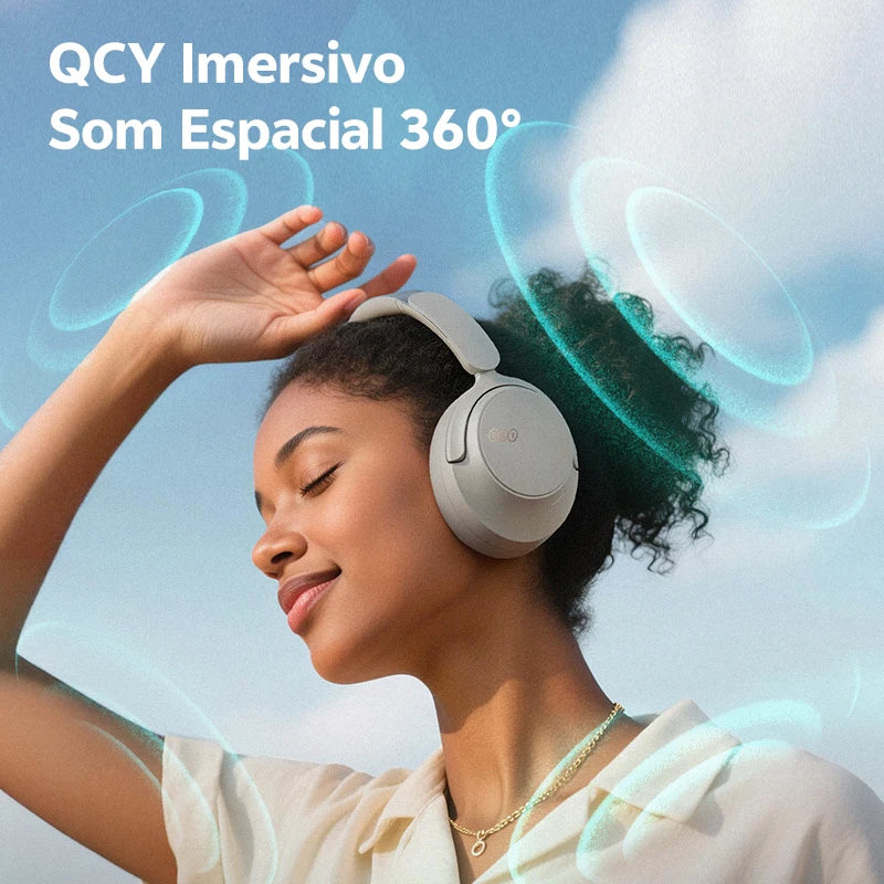 QCY ANC Wireless Headphone H3S 56dB Noise Canceling Hi-Res 3D Spatial Audio Earphone with LDAC Bluetooth 6.0 Over Ear Headset