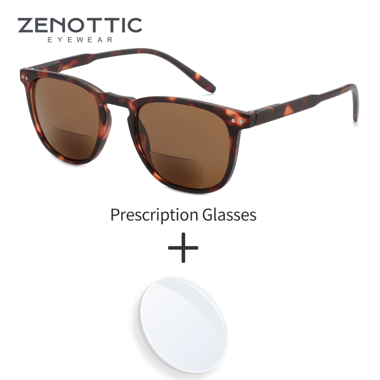 ZENOTTIC  Classic Prescription Sunglasses Square Progressive Sun Glasses For Men Women UV400 Protection Shades