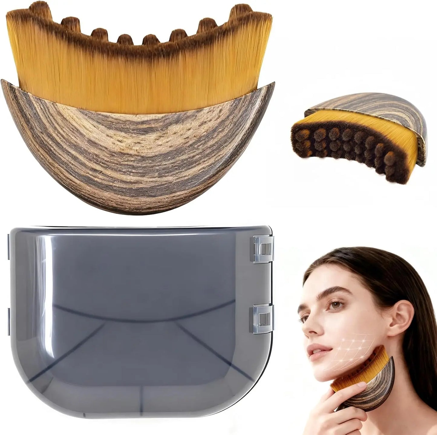 Contour Facial Brush Manual Lymphatic Drainage Massager Durable Soft Bristles  Ergonomic Facial Cleansing Brush for Shaping