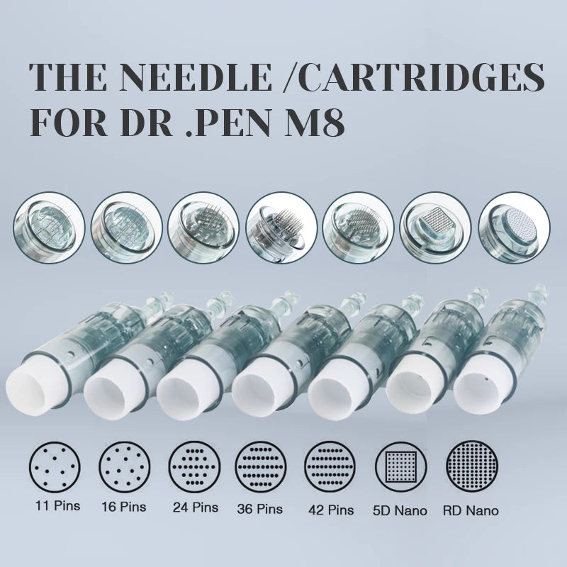Original Dr Pen M8 Derma Pen Kit Wireless Microneedling Pen 3L Connector Skin Care MTS Beauty Machine Replaceable Head Cartridge